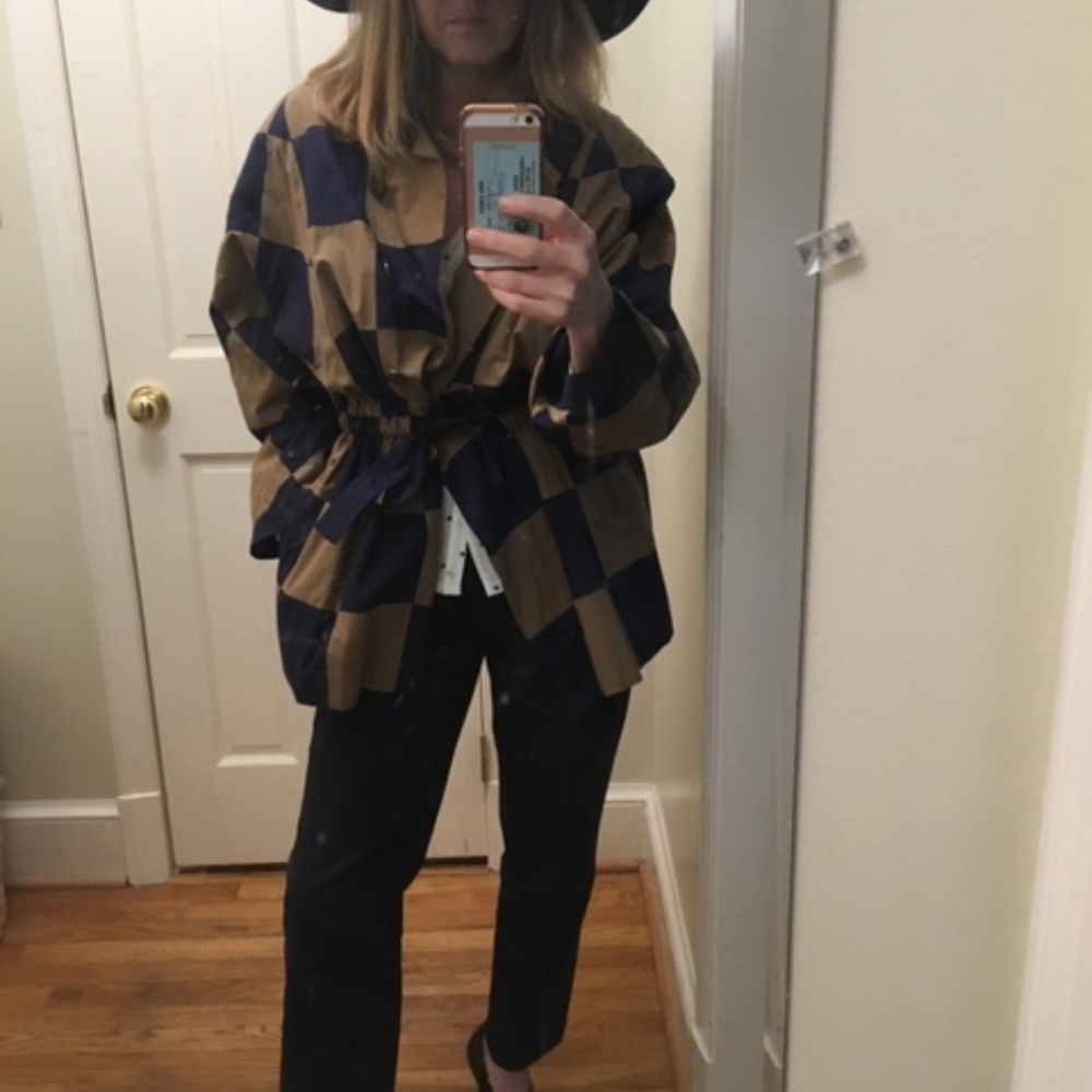 YSL Vintage Harlequin Print Trench, reversible